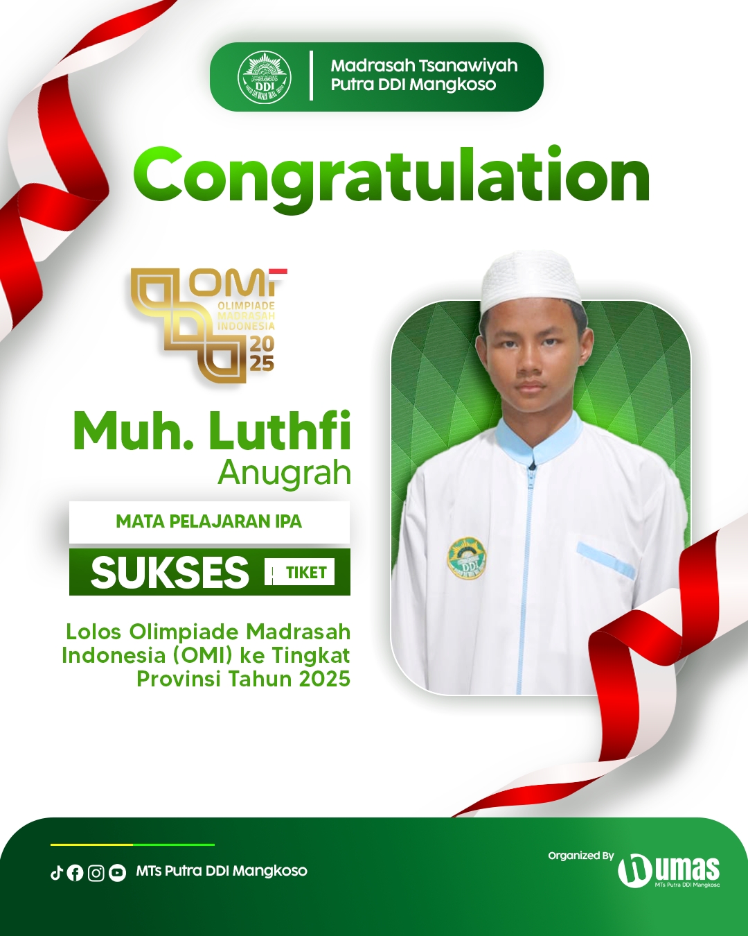 Lolos Olimpiade Madrasah Indonesia (OMI) Tingkat Provinsi – Bidang IPA